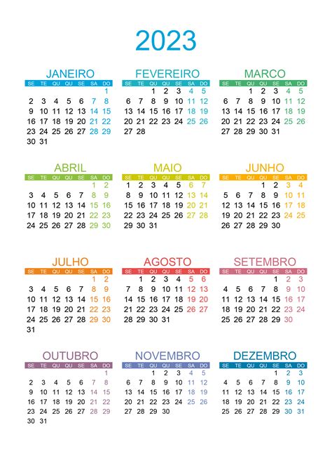 calendario de 2023 - fim de tarde